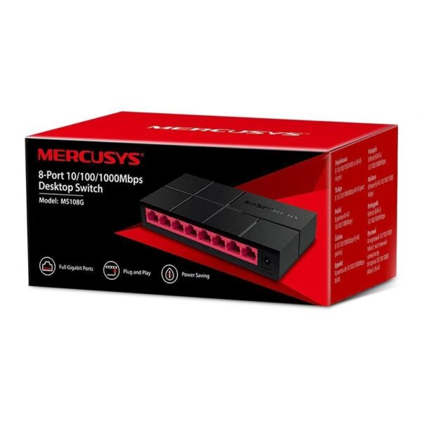 Switch 05 Portas 10/100/1000 Mbps, MERCUSYS MS105G - Image 2